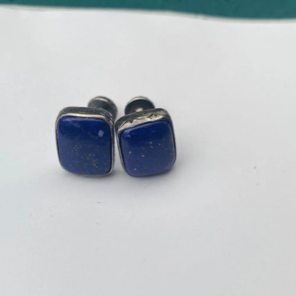 Sterling silver lapis lazuli cufflinks